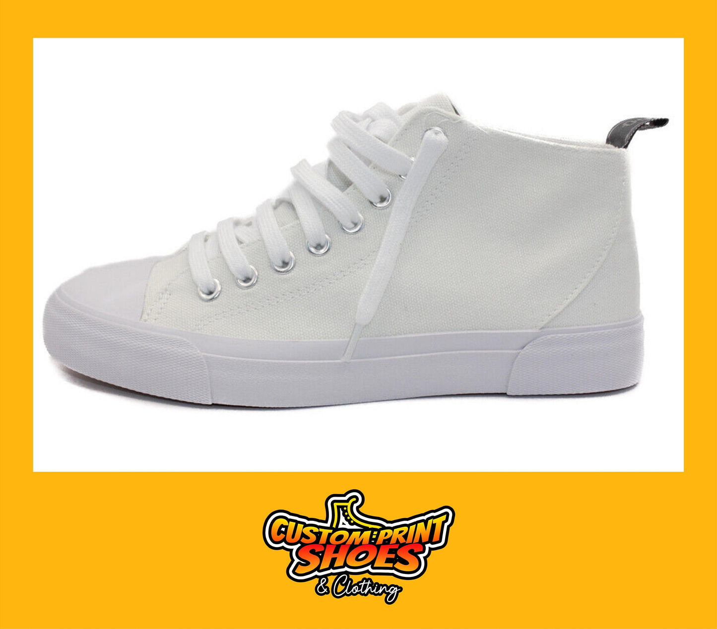 Custom Printed Converse Style Canvas Medium/High Top Trainers Shoes | Neon Paint Splash | Art Lovers Personalised Gift