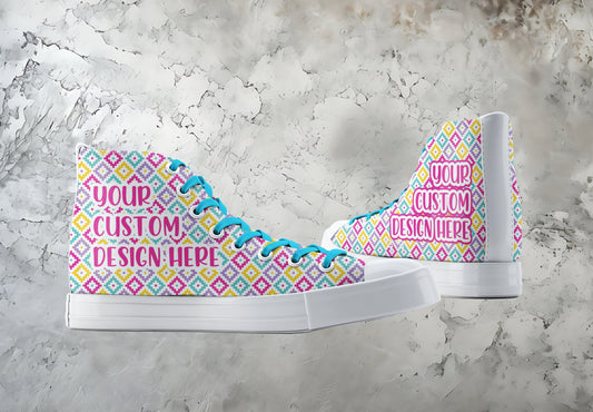 Custom Printed Converse Style Canvas Medium/High Top Trainers Shoes | CUSTOM DESIGN | Art Lovers Personalised Gift